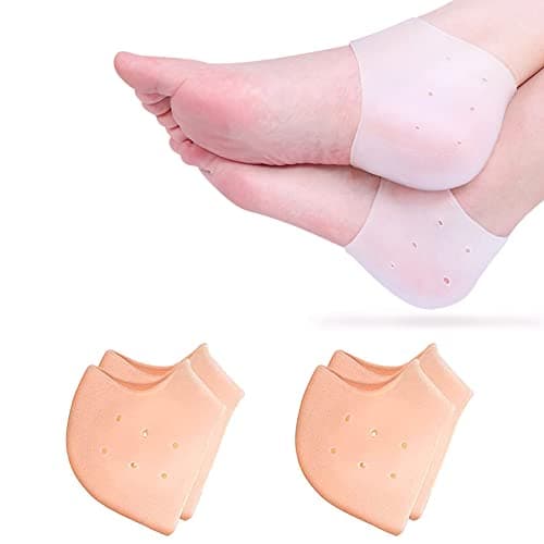 Gel Heel Protectors for Achilles Tendinitis, Blisters, and Plantar Fasciitis — 2pairs Natural