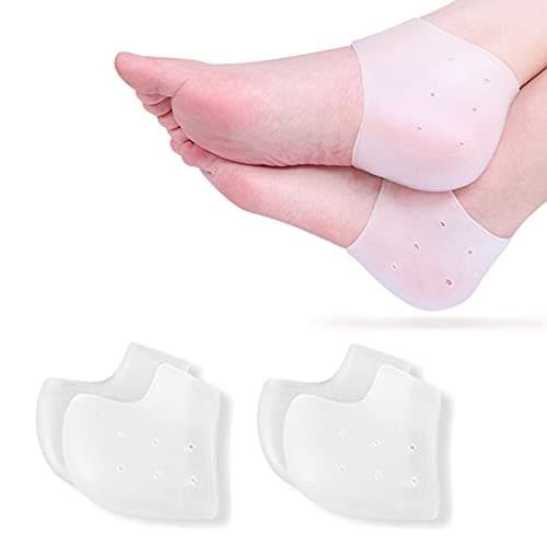 Gel Heel Protectors for Achilles Tendinitis, Blisters, and Plantar Fasciitis — 2pairs White