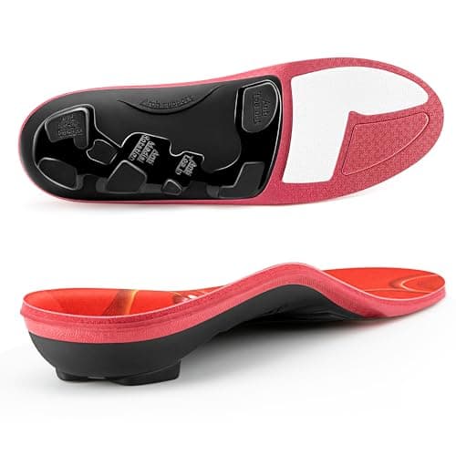 Orthotic Arch Support Shoe Insoles for Flat Feet, Feet Pain, Plantar Fasciitis for Men and Women — B-red