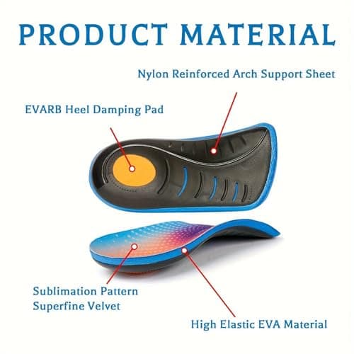 Orthotic Insoles for Plantar Fasciitis, Flat Feet, Over-Pronation, Heel Spur