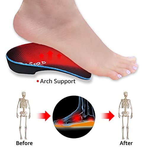 Orthotic Insoles for Flat Feet Relief - X-Small Size (Men's 3-4.5 / Women's 4-5.5)
