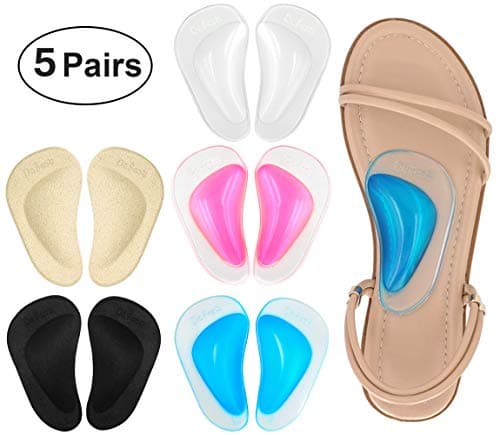 Dr. Foot's Arch Support Insoles for Flat Feet and Plantar Fasciitis (Black) — Multicolor - 5 Pairs
