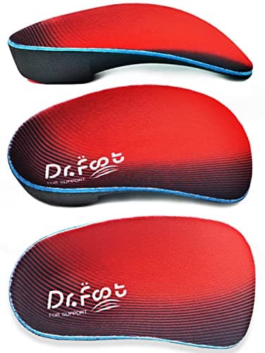 Orthotic Inserts for Flat Feet, Plantar Fasciitis, Fallen Arches — Red