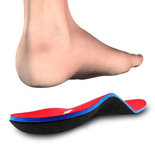 Orthotic Arch Support Shoe Insoles for Flat Feet, Feet Pain, Plantar Fasciitis for Men and Women — A-red