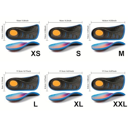 Orthotic Insoles for Plantar Fasciitis, Flat Feet, Over-Pronation, Heel Spur