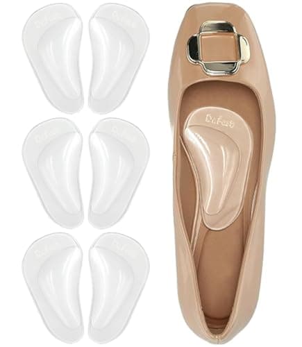 Dr. Foot's Arch Support Shoe Inserts for Flat Feet and Plantar Fasciitis Pain Relief — Clear - 3 Pairs