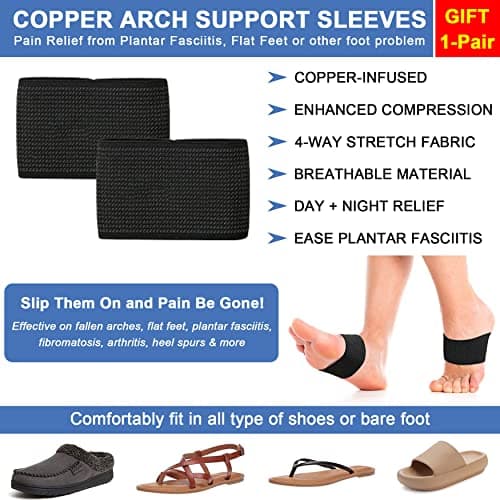 Arch Support Inserts for Plantar Fasciitis, Flat Feet & Foot Pain Relief for Men and Women