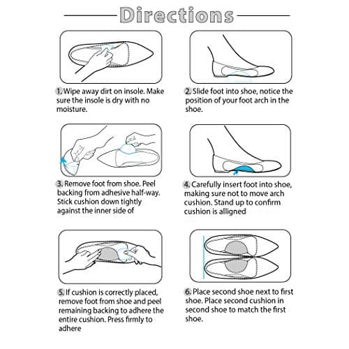 FOOTMATTERS Large Arch Support Cushions - 2 Pairs
