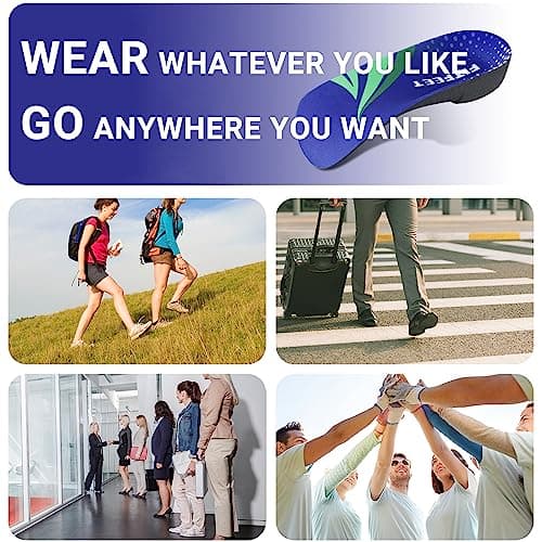 Plantar Fasciitis Insoles, 3/4 Arch Support for Flat Feet, Over-Pronation, Heel Pain Relief
