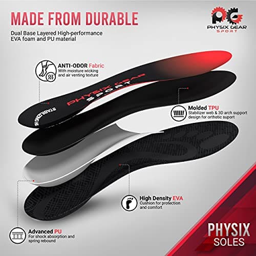 Physix Gear Plantar Fasciitis Insoles - XS