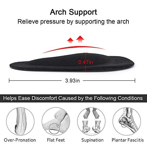 Dr. Foot's Arch Support Insoles for Flat Feet and Plantar Fasciitis (Black)