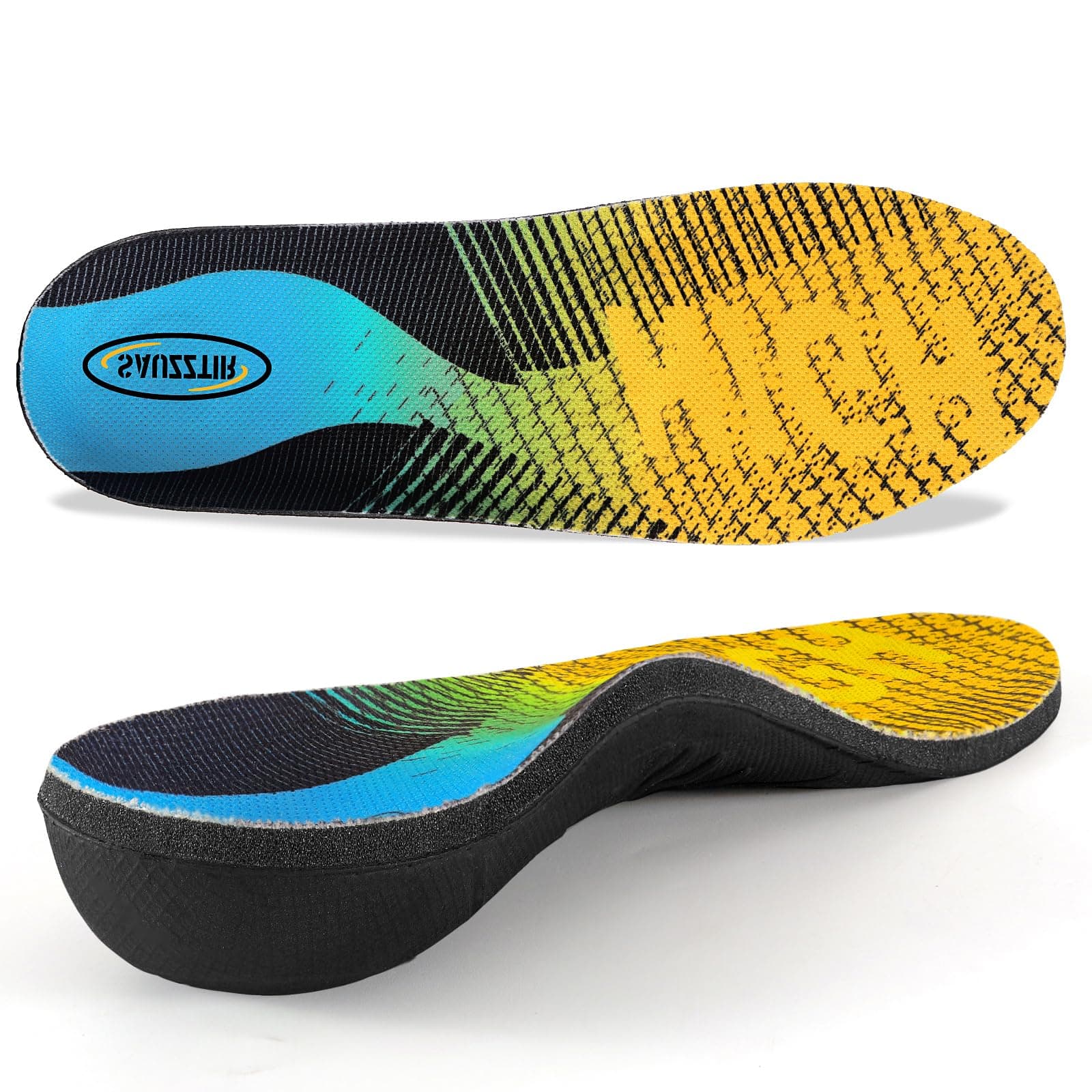 Plantar Fasciitis Relief High Arch Support Insoles for Flat Feet, Heel Pain, Foot Pain Relief, Work Boot Shoe Insoles for Standing All Day Men Women